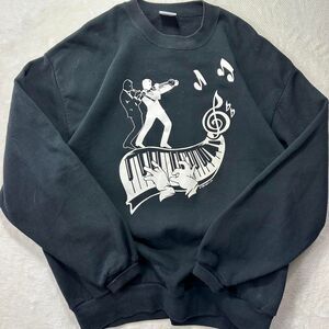 Vintage Jazz Piano Music New Orleans Graphic Crewneck Sweatshirt